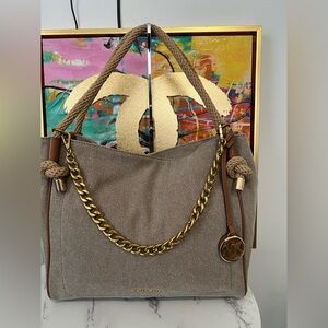 Michael Kors Brown Shoulder Bag with Gold Chain